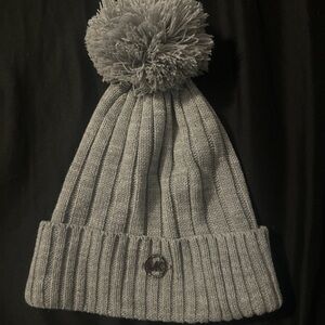 Michael Kors Gray Knit Pom-Pom Hat